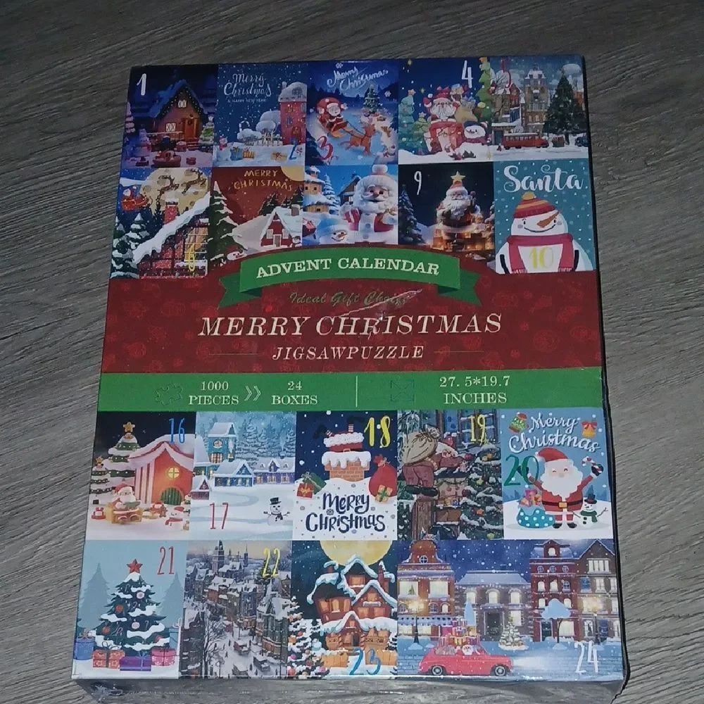 Merry Christmas Advent Calendar Jigsaw Puzzle NIB